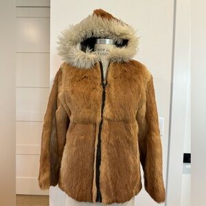Vintage Zip Hoodie Fur Jacket